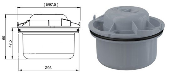 Трап для сифона душевой кабины гидрозатвор мокрый ARV101